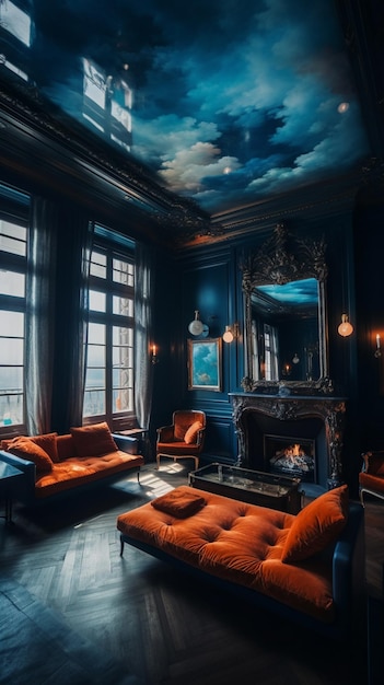 O quarto azul na casa preta