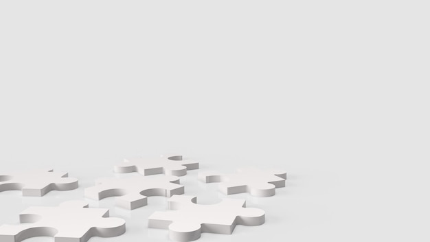 O quebra-cabeça branco para renderização 3d de conceito abstrato ou de negócios