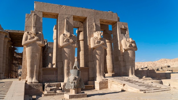 O Ramesseum é o templo memorial ou templo mortuário do faraó Ramesses II Luxor Egito