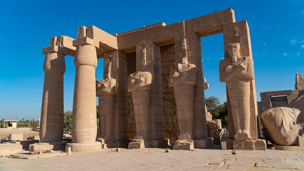 O Ramesseum é o templo memorial ou templo mortuário do faraó Ramesses II Luxor Egito