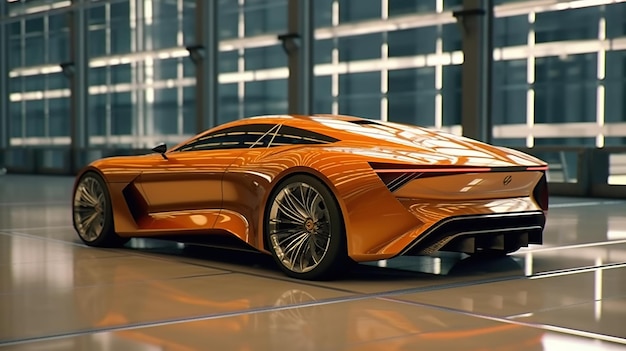 O realismo dos carros elétricos Carros esportivos futuristas na rodovia Aceleração poderosa de um super