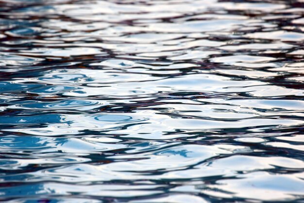 O reflexo do céu no vento na água. abstração na natureza