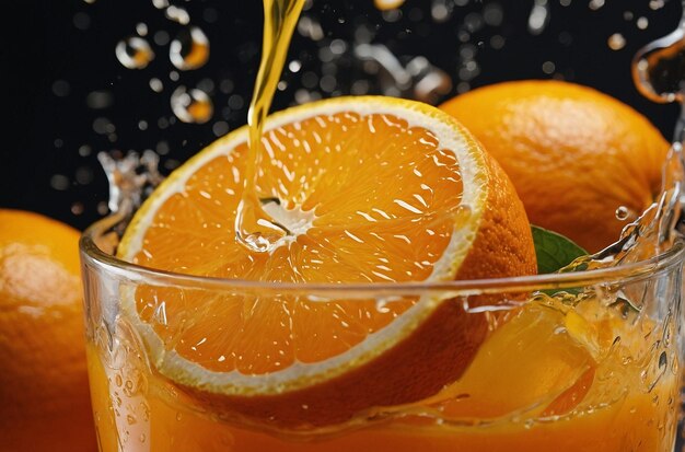 Foto o refrescante suco de laranja é uma bênção