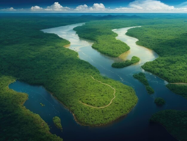 o rio na floresta