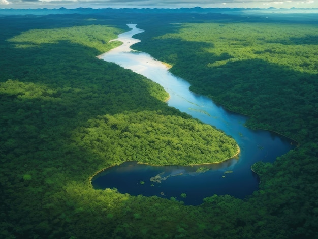 o rio na floresta