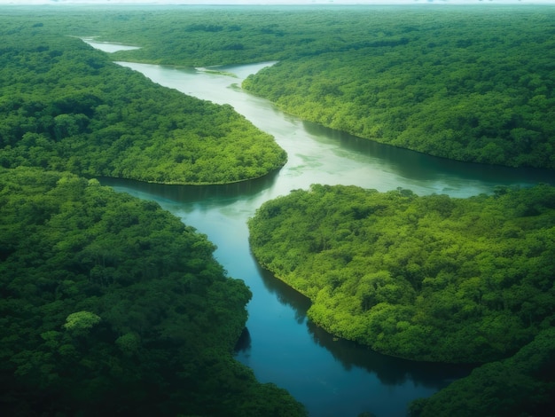 o rio na floresta