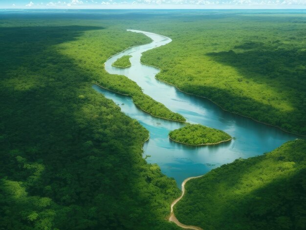 o rio na floresta