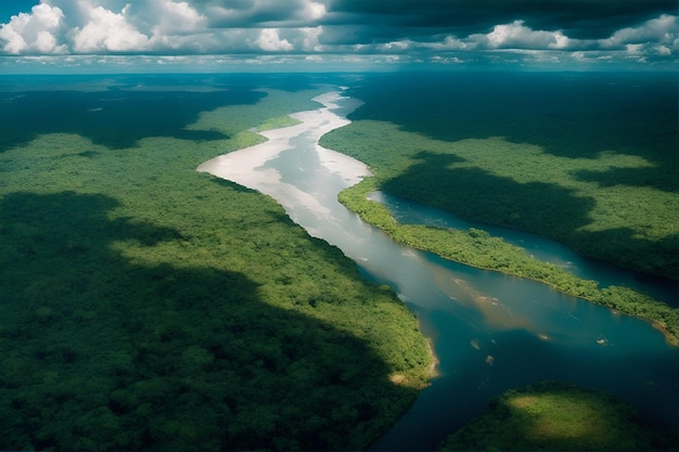 o rio na floresta