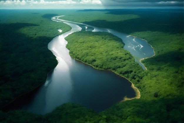 o rio na floresta