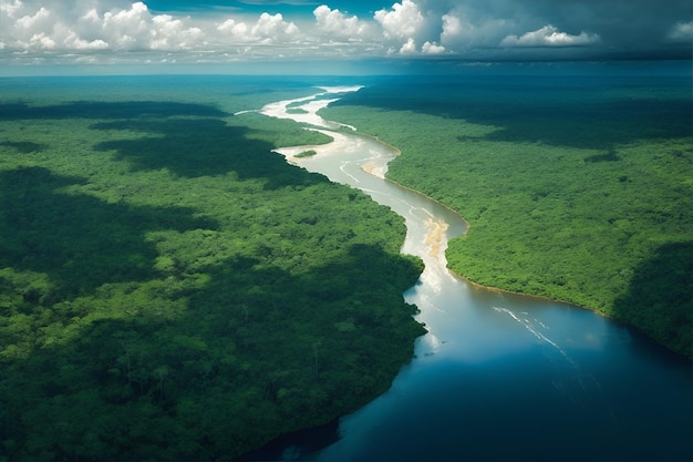 o rio na floresta