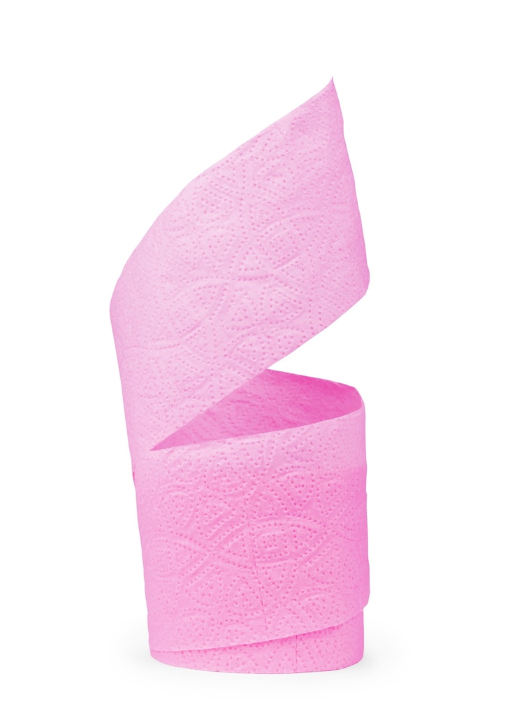 Foto o rolo de papel higiênico isolado no fundo branco