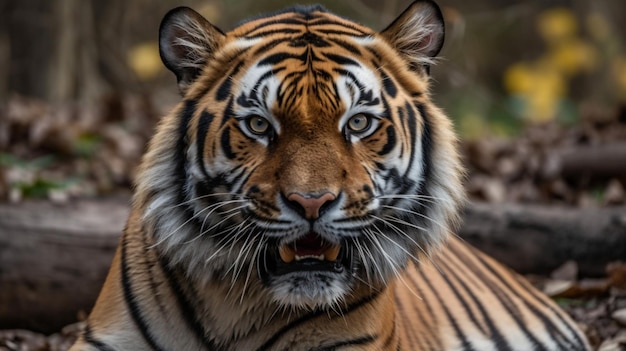 O rosto de um tigre é mostrado nesta foto sem data.