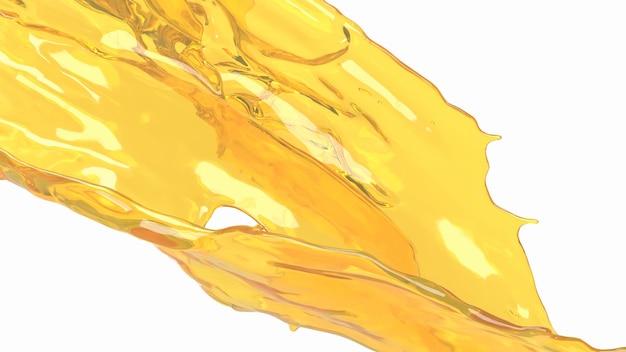 O salpico de óleo de ouro para spa ou conceito de saúde 3d renderingxA