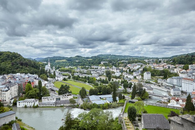 O santuário de nossa senhora de lourdes e o rio gave de pau na frança