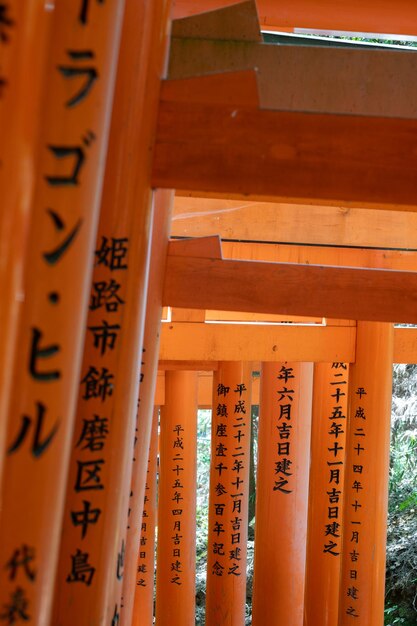 Foto o santuário dos mil portões torii santuário fushimi inari é famoso por seus milhares de vermes