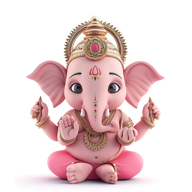 O Senhor Ganesha em uma impressionante ilustração em 3D