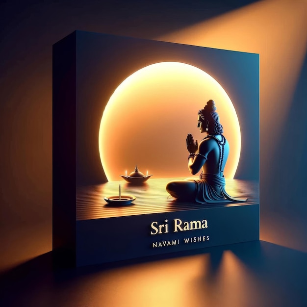 O Senhor Rama retratado em um estado de meditação serena