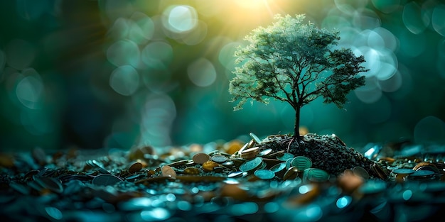 O simbolismo de uma árvore Crescimento financeiro Prosperidade e Desenvolvimento Sustentável Conceito Simbolismo Árvore Crescimento financiero Prosperidade Desenvolvimento sustentável