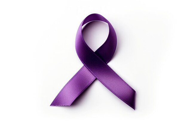 O símbolo criativo da fita roxa do mês de conscientização do câncer ginecológico gerou IA