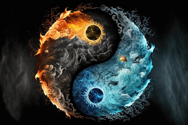 O símbolo de Yinyang lembra a integridade do mundo que consiste em antípodas