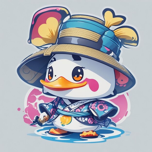 O simpático e adorável pato samurai.