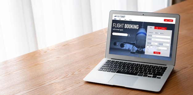 O site de reservas de voos on-line fornece um sistema de reservas moderno