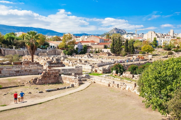 O sítio arqueológico de Kerameikos em Atenas, Grécia