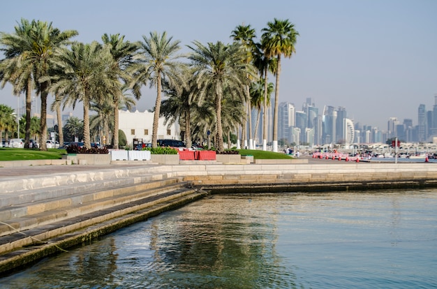 O skyline de West Bay City em 25 de maio de 2017 em Doha