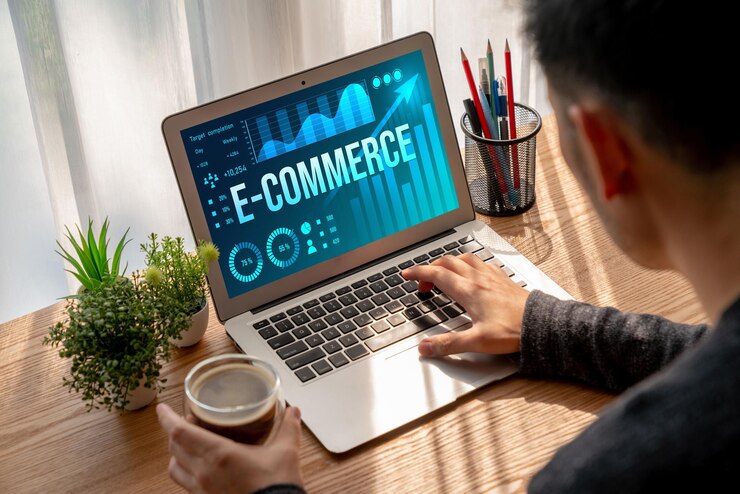 Foto o software de dados de comércio eletrónico fornece um painel de controlo moderno para a análise de vendas