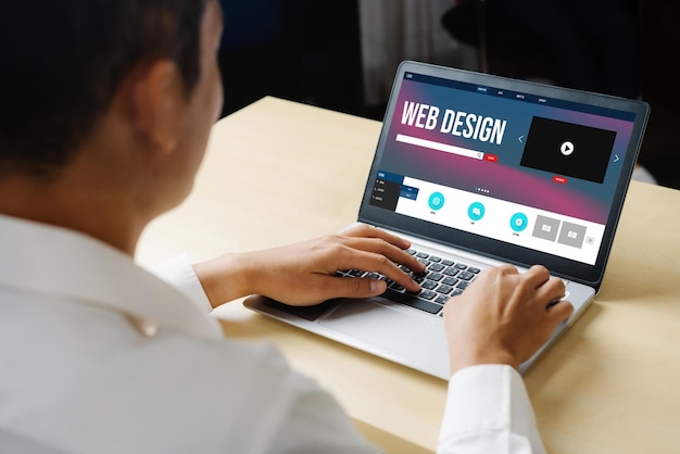 O software de design de sites fornece um modelo moderno para negócios de varejo on-line