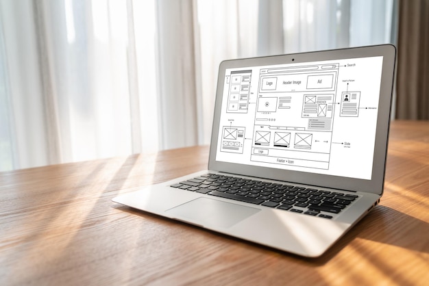 Foto o software de design de sites fornece um modelo moderno para negócios de varejo on-line