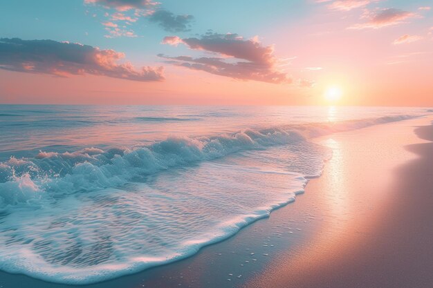 O sol a pôr-se sobre a água na praia