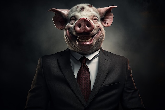 O sorriso enganoso do político indigno de porco