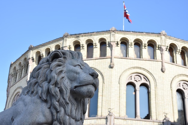 O Storting - o Parlamento norueguês em Oslo.