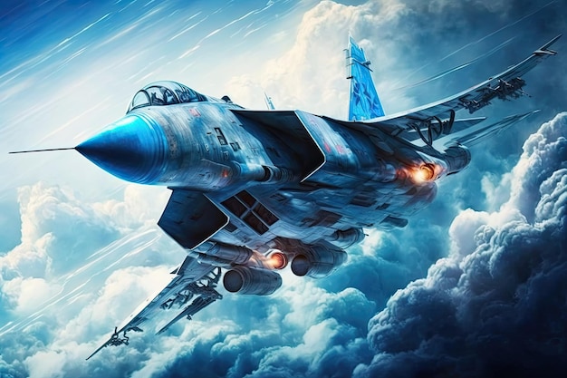 O Su 24 Fencer, um bombardeiro a jato militar, voa acima do céu