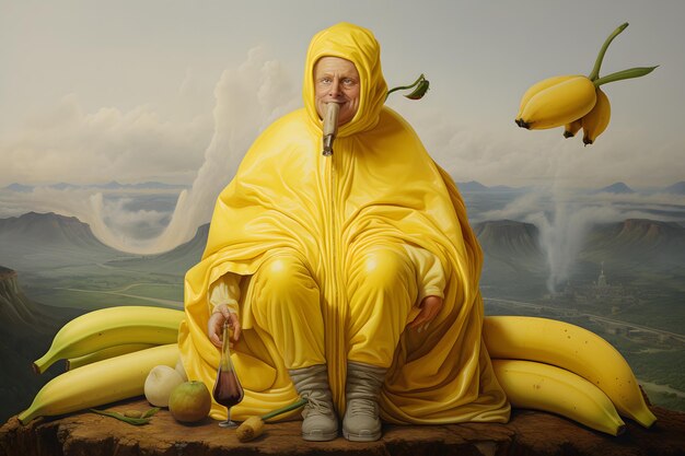 o surrealismo do homem e da banana