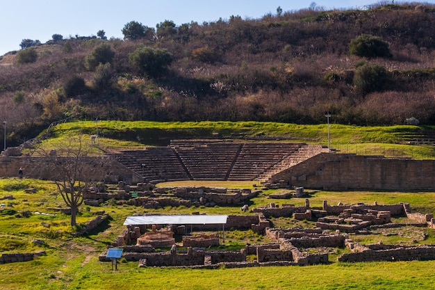 O teatro da antiga cidade grega de Morgantina, na Sicília