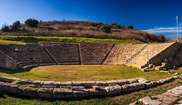 O teatro da antiga cidade grega de Morgantina, na Sicília