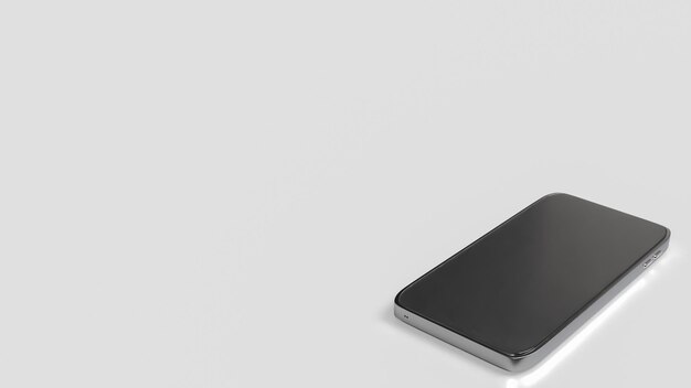O telemóvel em fundo branco 3D Rendering