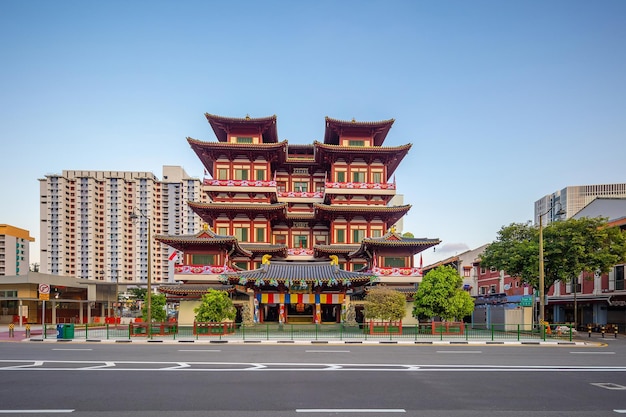 O templo da relíquia de Buddha Toothe em Chinatown em Singapura