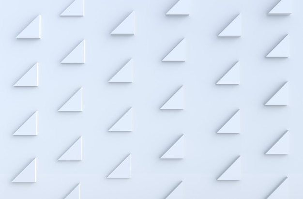 O teste padrão branco do fundo com teste padrão expulsado regular dos triângulos na parede, 3d rende.