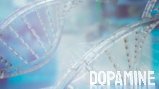 O texto da dopamina na renderização 3d de fundo sci