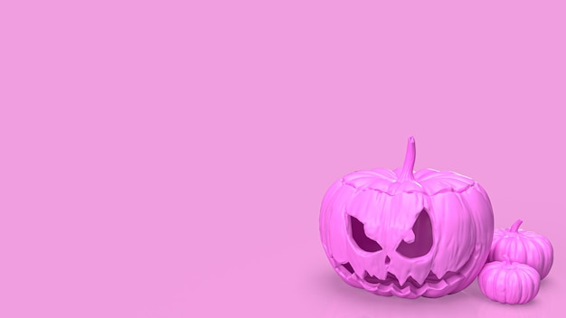 O tom de cor rosa abóbora jack o lantern para renderização 3d de conteúdo de halloween