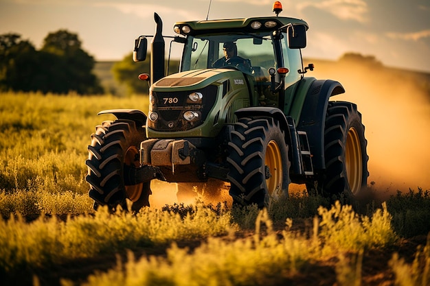 O tractor no campo