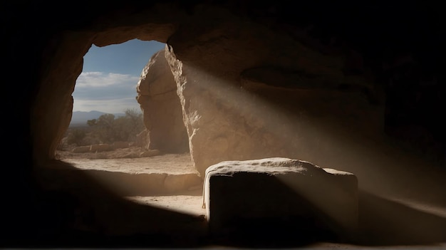 O túmulo de Jesus Cristo ressuscitado como na Bíblia