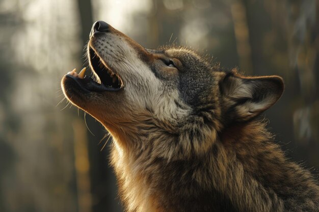 Foto o uivo do lobo