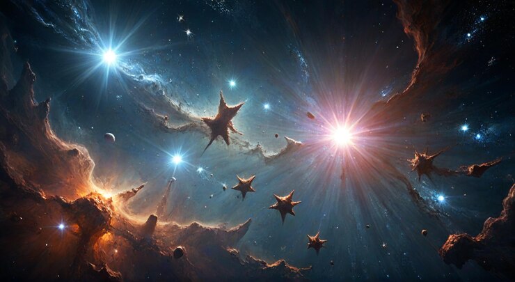 Foto o universo do espaço com estrelas