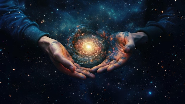 O universo está nas mãos do homem.