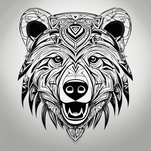 O urso tribal em desenho intrincado