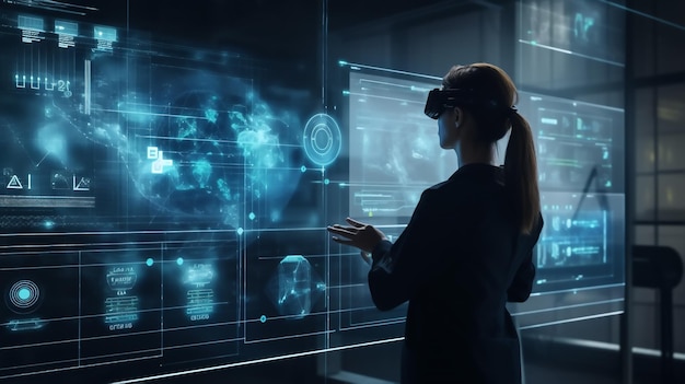 O uso de engenharia de realidade virtual mista aumentada integra a inteligência artificial combina a tecnologia 40 digital de gêmeos digitais de aprendizado de máquina profunda 40 para melhorar a qualidade da eficiência de gerenciamento